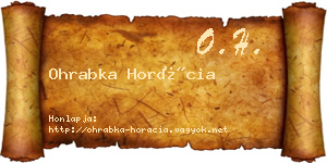 Ohrabka Horácia névjegykártya